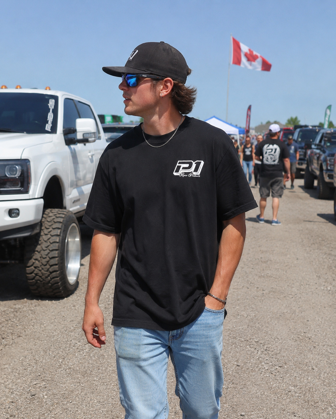 P1 Race Products | Iconic Design | Mens Tee | Black (SM01BLK-)