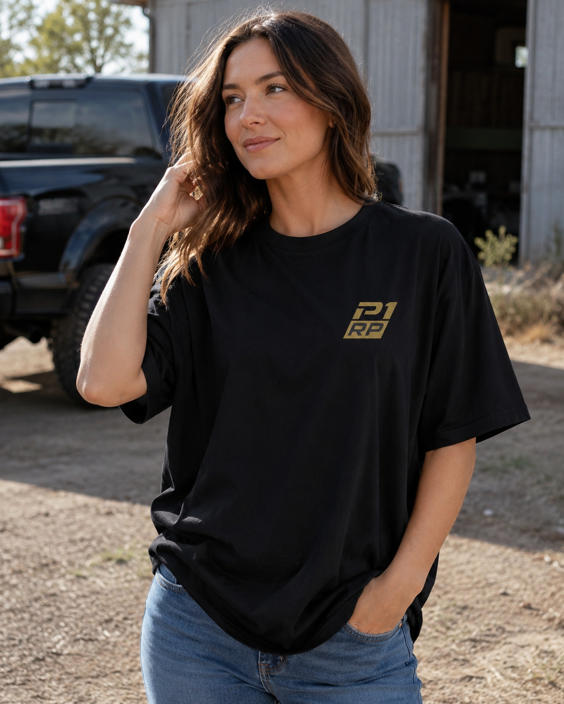 P1 Race Products | Love your Country | Ladies Tee (SL02BLK-)