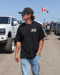 P1 Race Products | Iconic Design | Mens Tee | Black (SM01BLK-)