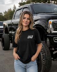 P1 Race Products | Iconic Design | Black Ladies Tee (SL01BLK-)
