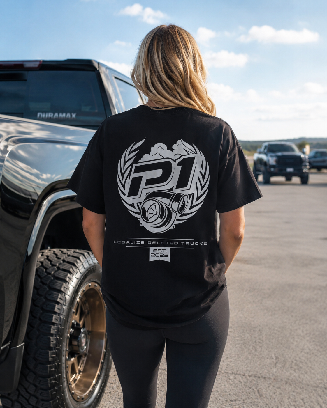 P1 Race Products | Iconic Design | Black Ladies Tee (SL01BLK-)