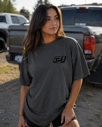 P1 Race Products | Iconic Design | Ladies Tee | Charcoal Grey (SL01CH-)
