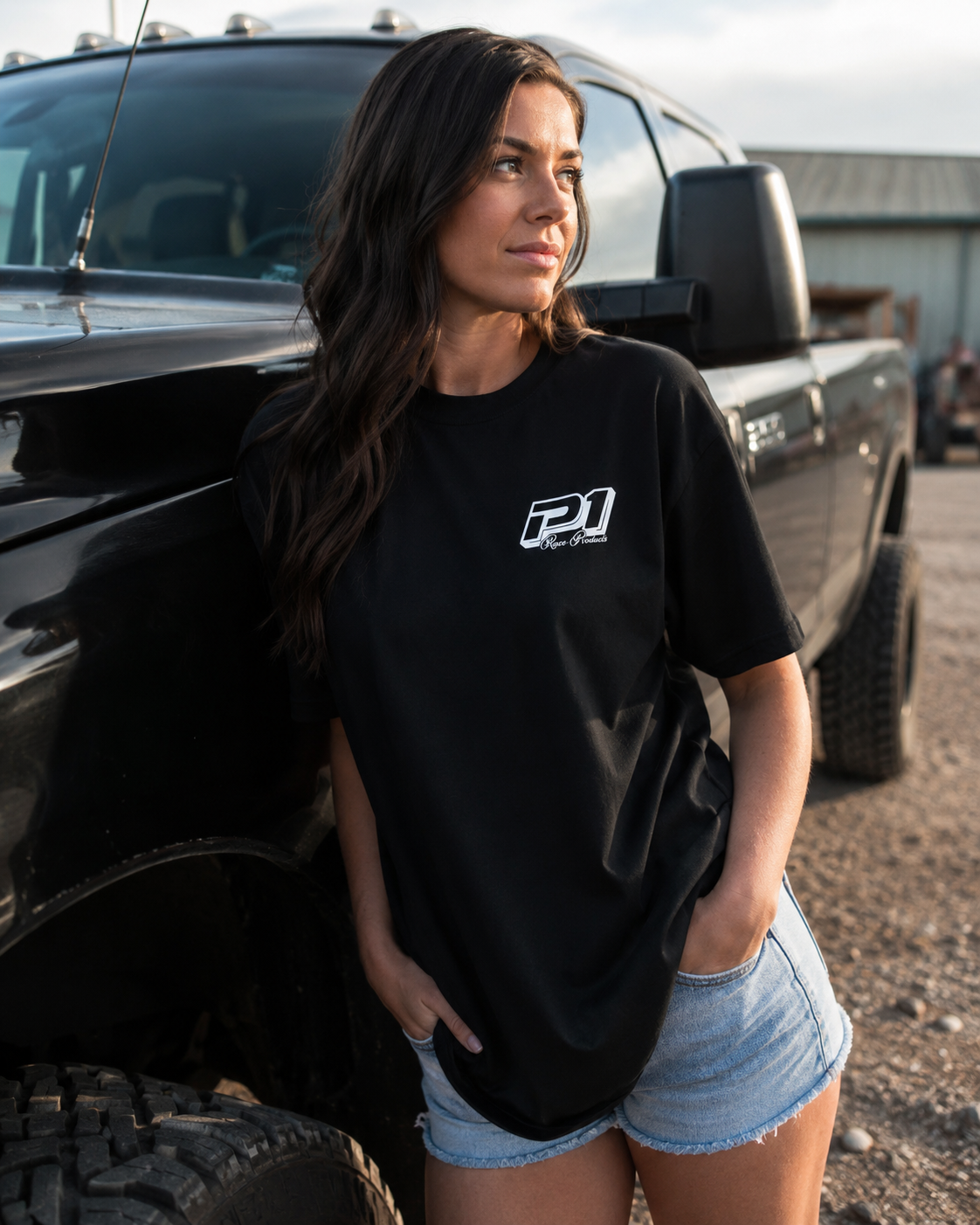 P1 Race Products | Iconic Design | Black Ladies Tee (SL01BLK-)