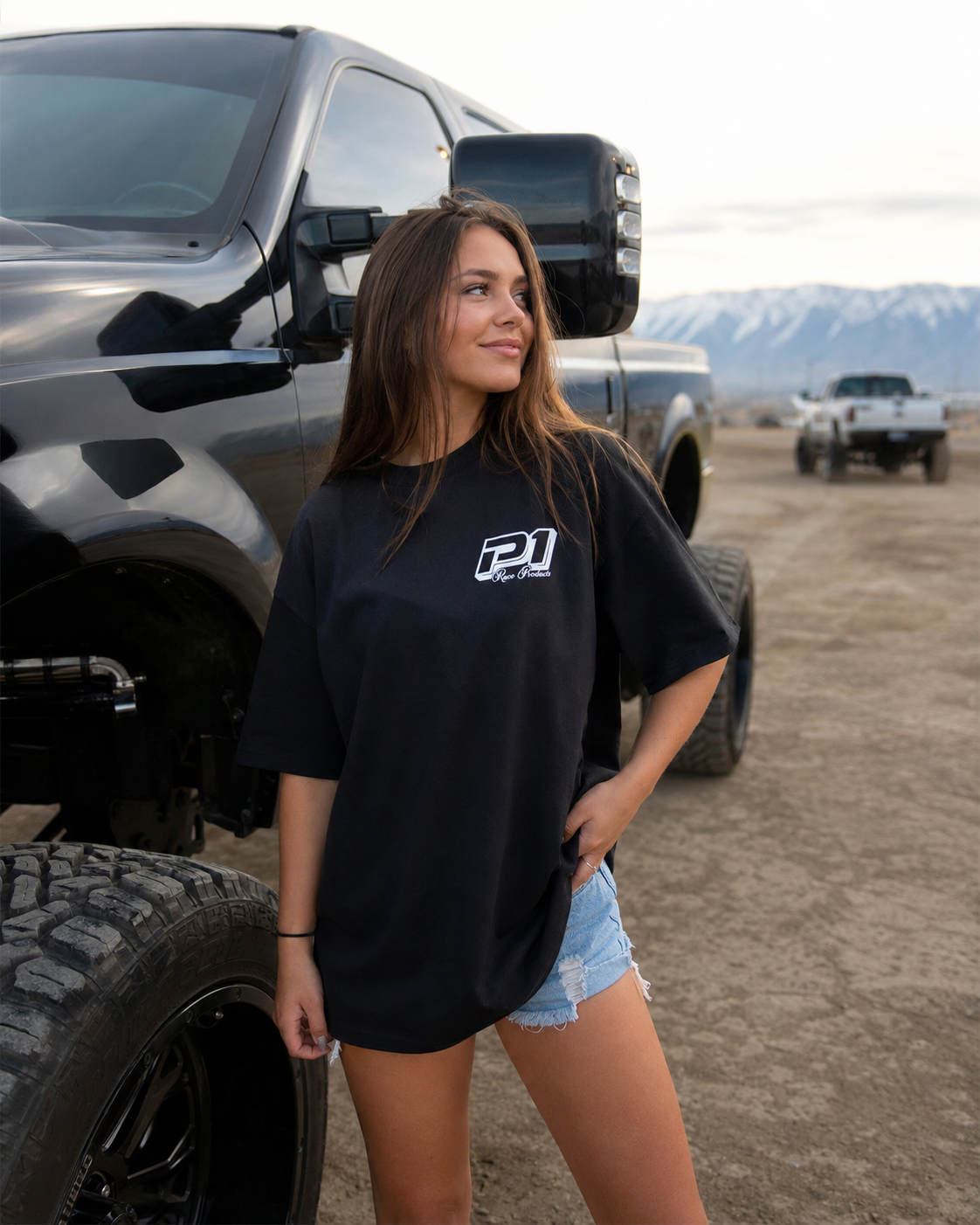P1 Race Products | Iconic Design | Black Ladies Tee (SL01BLK-)