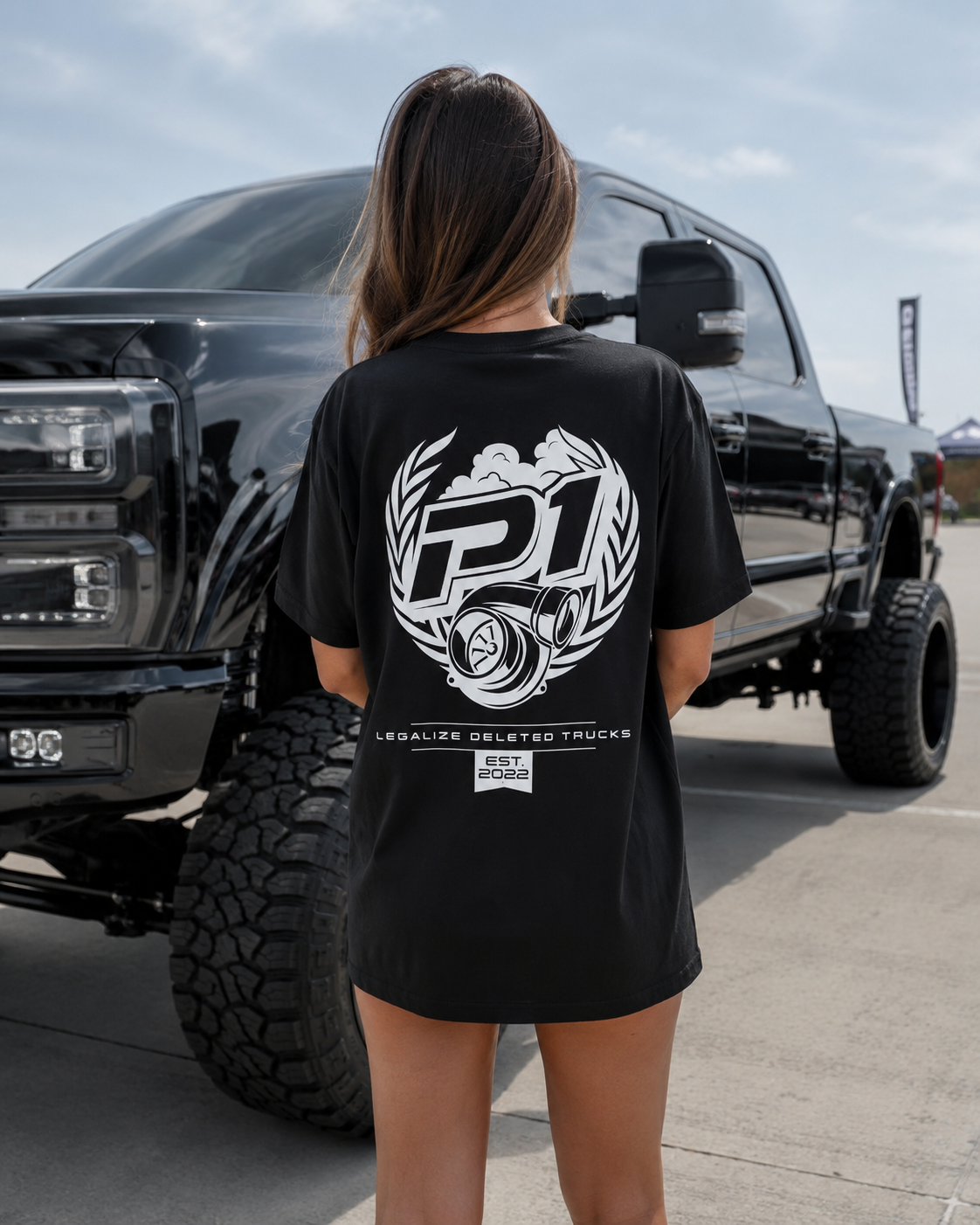 P1 Race Products | Iconic Design | Black Ladies Tee (SL01BLK-)