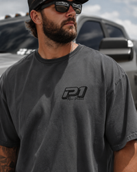 P1 Race Products Iconic Design | Mens Tee | Charcoal Grey (SM01CH-)