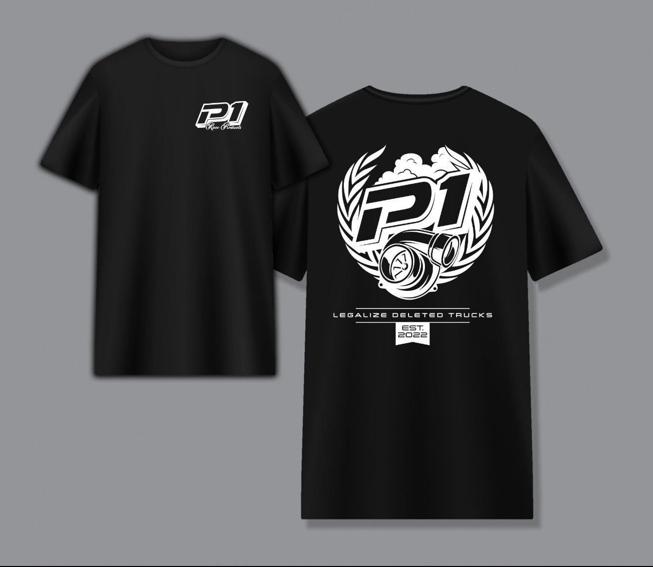 P1 Race Products Ladies Iconic Design Tee - Black