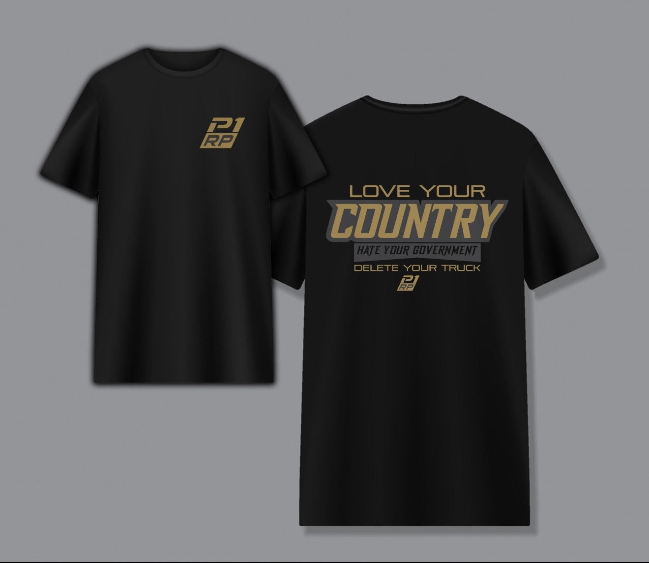P1 Race Products Ladies Love your Country Tee - Black