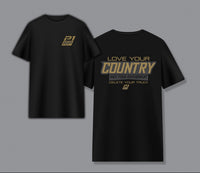 P1 Race Products Ladies Love your Country Tee - Black