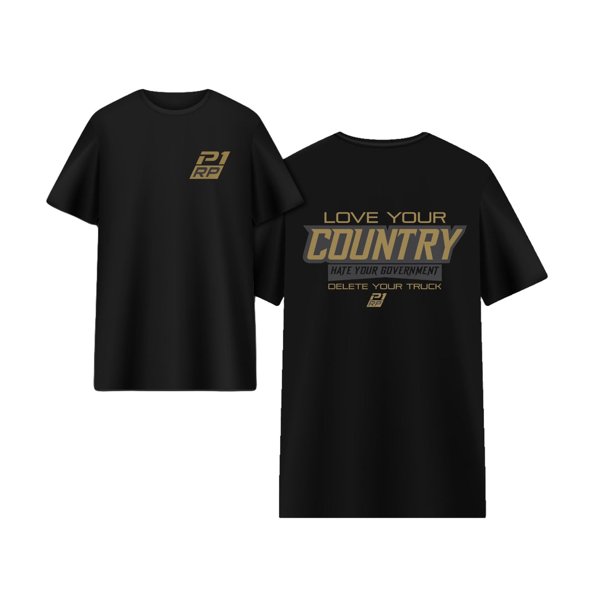 P1 Race Products | Love your Country | Mens Tee (SM02BLK-)